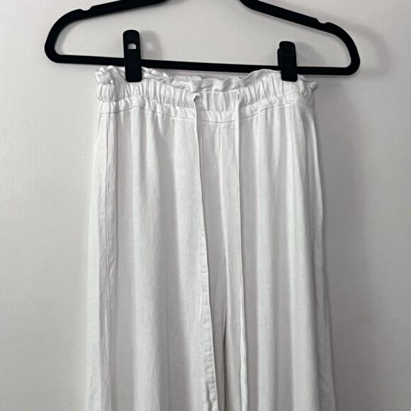 Vanilla Star Womens‎ Ivory Drawstring Waist Pull On Wide Leg Pants S - Picture 2 of 9